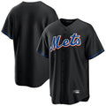 Johmsee NY.Mets Blank Player Black Replica Home Game Stitched Jerseys