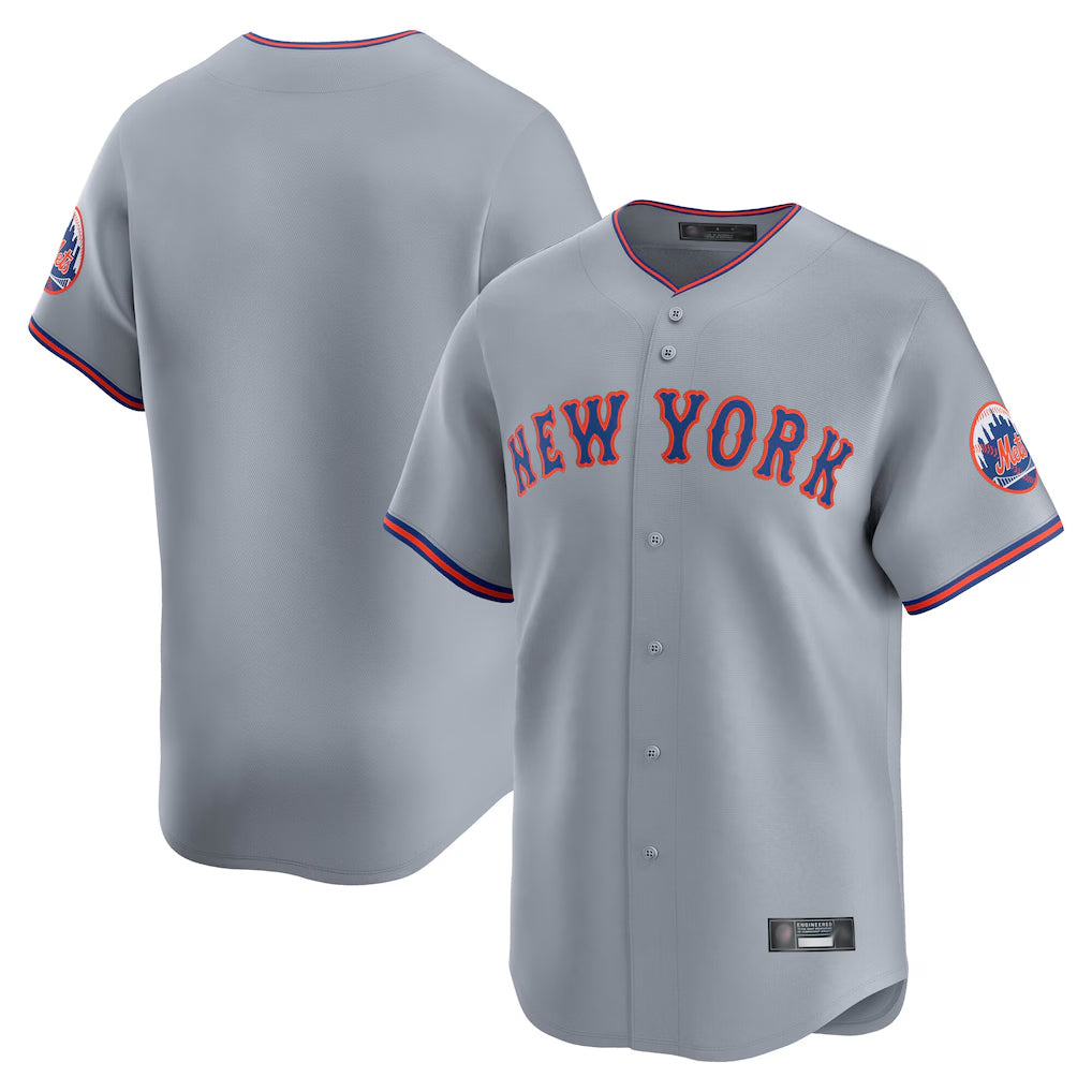 Johmsee NY.Mets Blank Player Gray Road Limited Home Stitched Jerseys