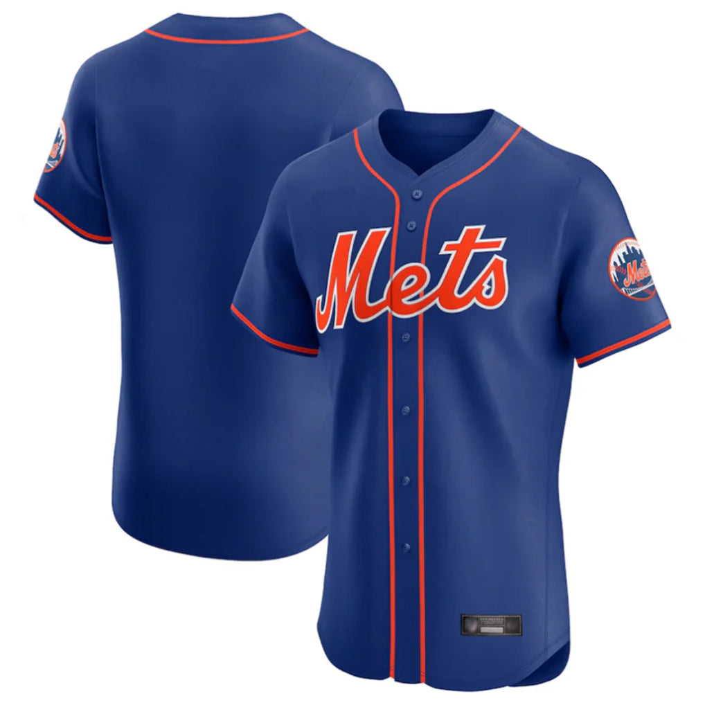 Johmsee NY.Mets Blank Player Royal Limited Elite Home Stitched Jerseys