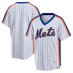 Johmsee NY.Mets Blank Player White Cooperstown Collection T-shirt Home Stitched Jerseys