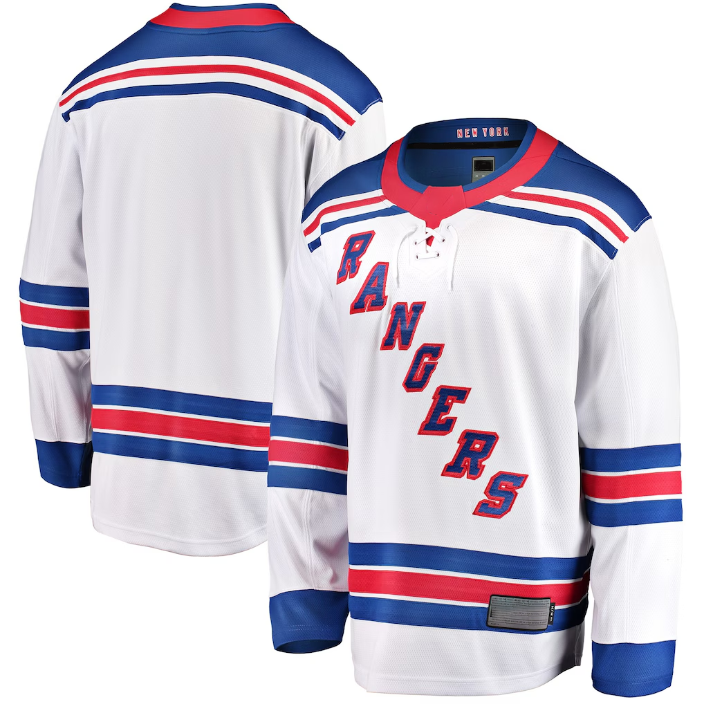 Johmsee NY.Rangers White Breakaway Jerseys
