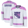 Johmsee NY.Rangers White Hockey Fights Cancer Survivor Practice Jerseys
