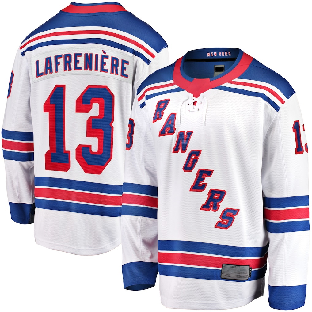 Johmsee NY.Rangers #13 Alexis Lafreniere White Breakaway Jerseys