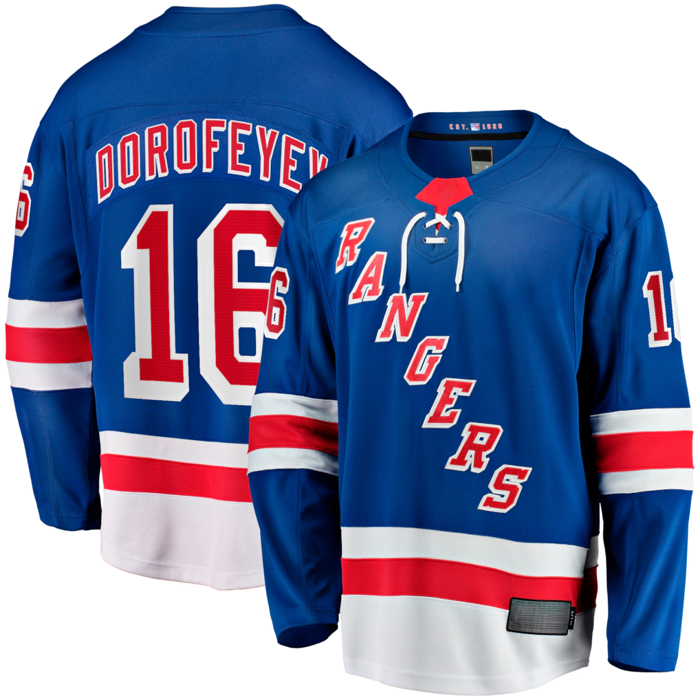 Johmsee NY.Rangers #16 Pavel Dorofeyev Blue Home Breakaway Jerseys