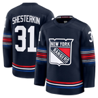 Johmsee NY.Rangers #31 Igor Shesterkin Navy Alternate Premier Player Jerseys