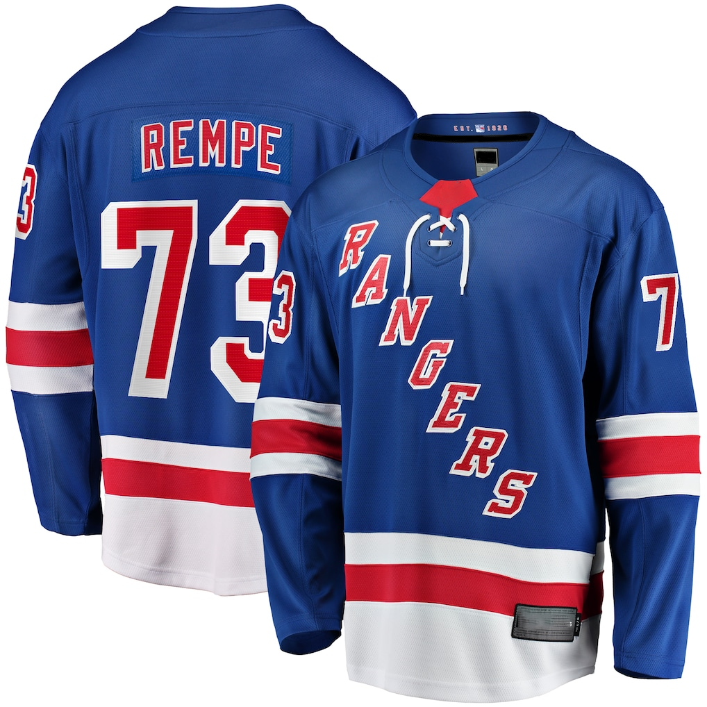 Johmsee NY.Rangers #73 Matt Rempe Blue Home Breakaway Jerseys