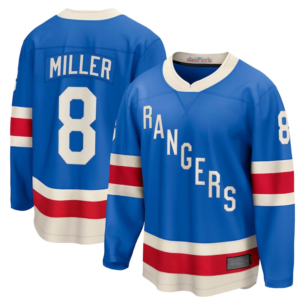 Johmsee NY.Rangers #8 J.T. Miller Blue Centennial Breakaway Jerseys