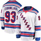 Johmsee NY.Rangers #93 Mika Zibanejad White Away Premier Breakaway Player Jerseys