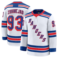 Johmsee NY.Rangers #93 Mika Zibanejad White Away Premium Jerseys
