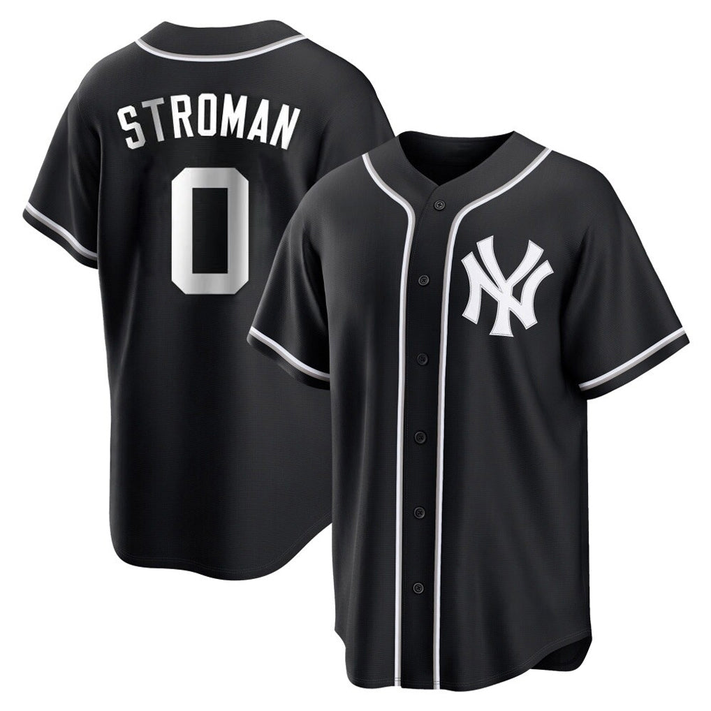 Johmsee NY.Yankees #0 Marcus Stroman Player Black Out Game Home Stitched Jerseys