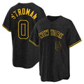 Johmsee NY.Yankees #0 Marcus Stroman Player Black Snake Skin City Game Home Stitched Jerseys