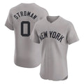 Johmsee NY.Yankees #0 Marcus Stroman Player Gray Limited Elite Home Stitched Jerseys