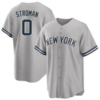 Johmsee NY.Yankees #0 Marcus Stroman Player Gray Road Game Stitched Jerseys