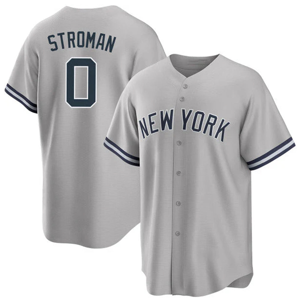 Johmsee NY.Yankees #0 Marcus Stroman Player Gray Road Game Stitched Jerseys
