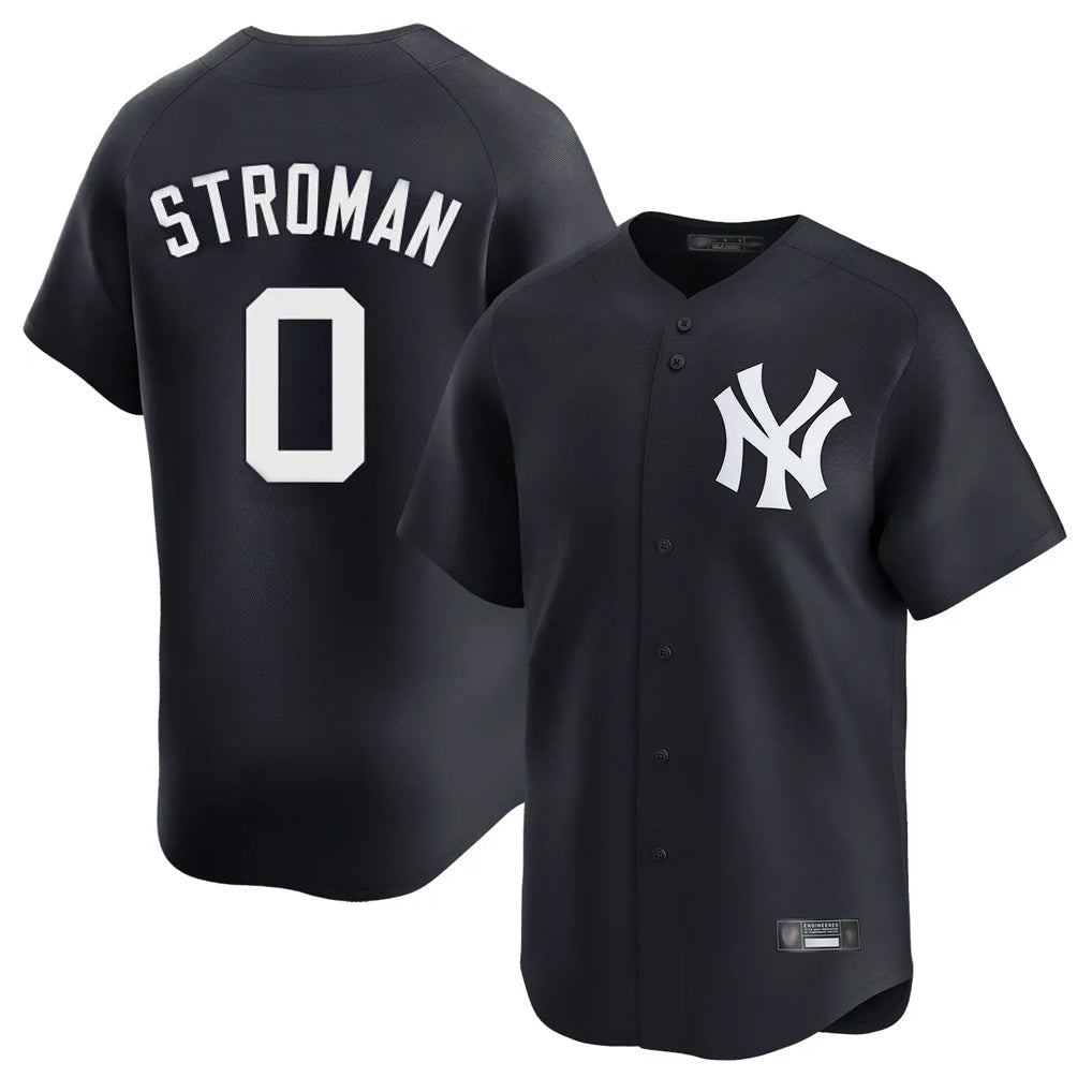 Johmsee NY.Yankees #0 Marcus Stroman Player Navy Alternate Limited Home Stitched Jerseys