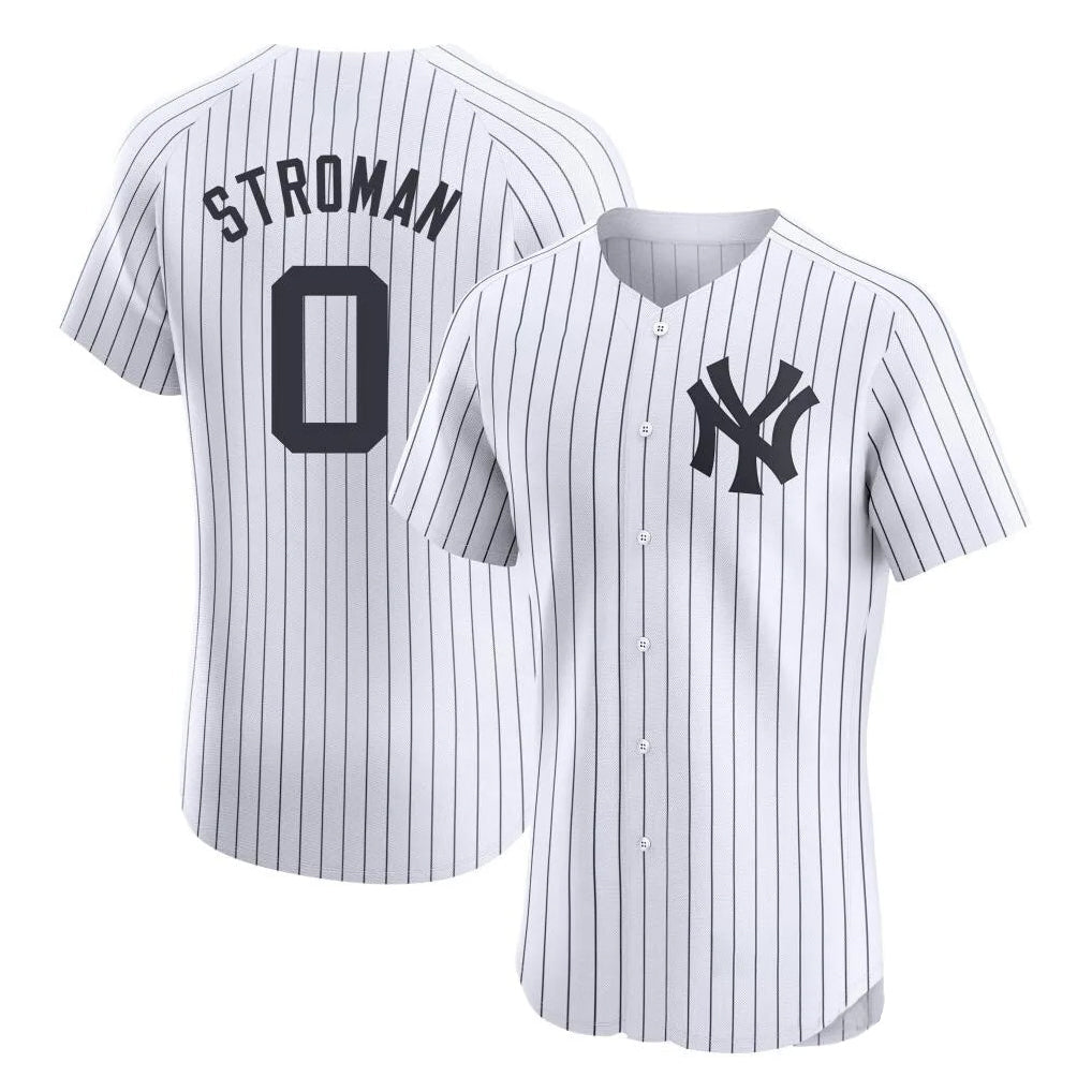 Johmsee NY.Yankees #0 Marcus Stroman Player White Limited Elite Home Stitched Jerseys