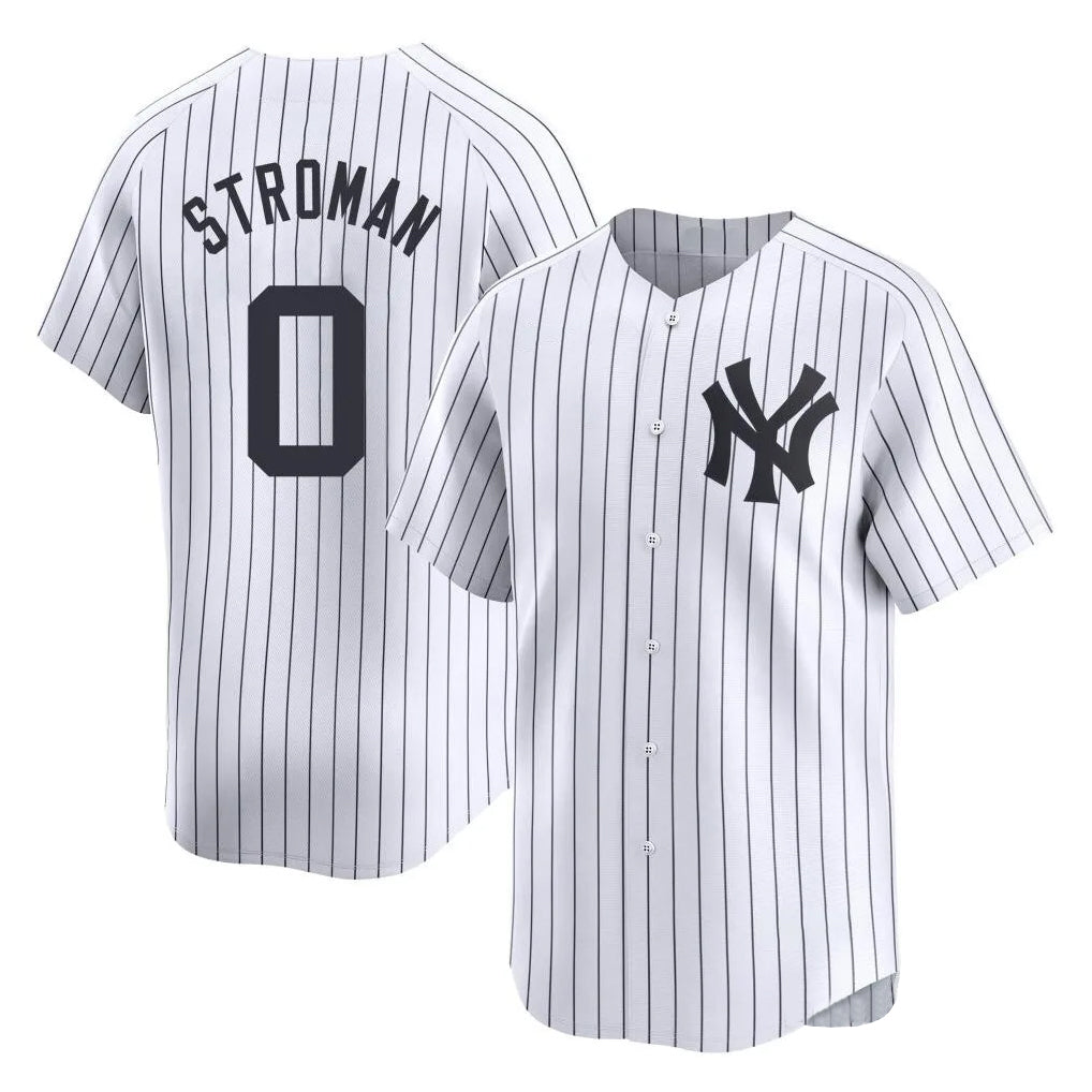 Johmsee NY.Yankees #0 Marcus Stroman Player White Limited Home Stitched Jerseys