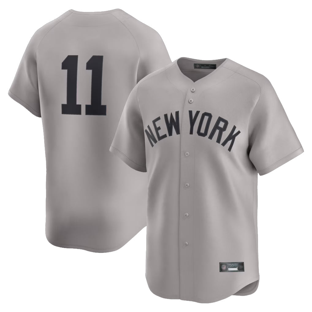 Johmsee NY.Yankees #11 Anthony Volpe Player Gray Limited Home Stitched Jerseys