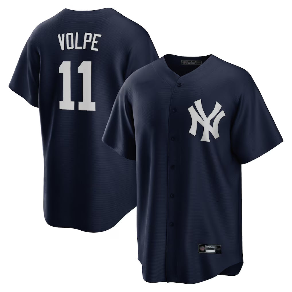 Johmsee NY.Yankees #11 Anthony Volpe Player Navy Game Stitched Jerseys