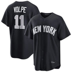 Johmsee NY.Yankees #11 Anthony Volpe Player Navy Home Game Stitched Jerseys