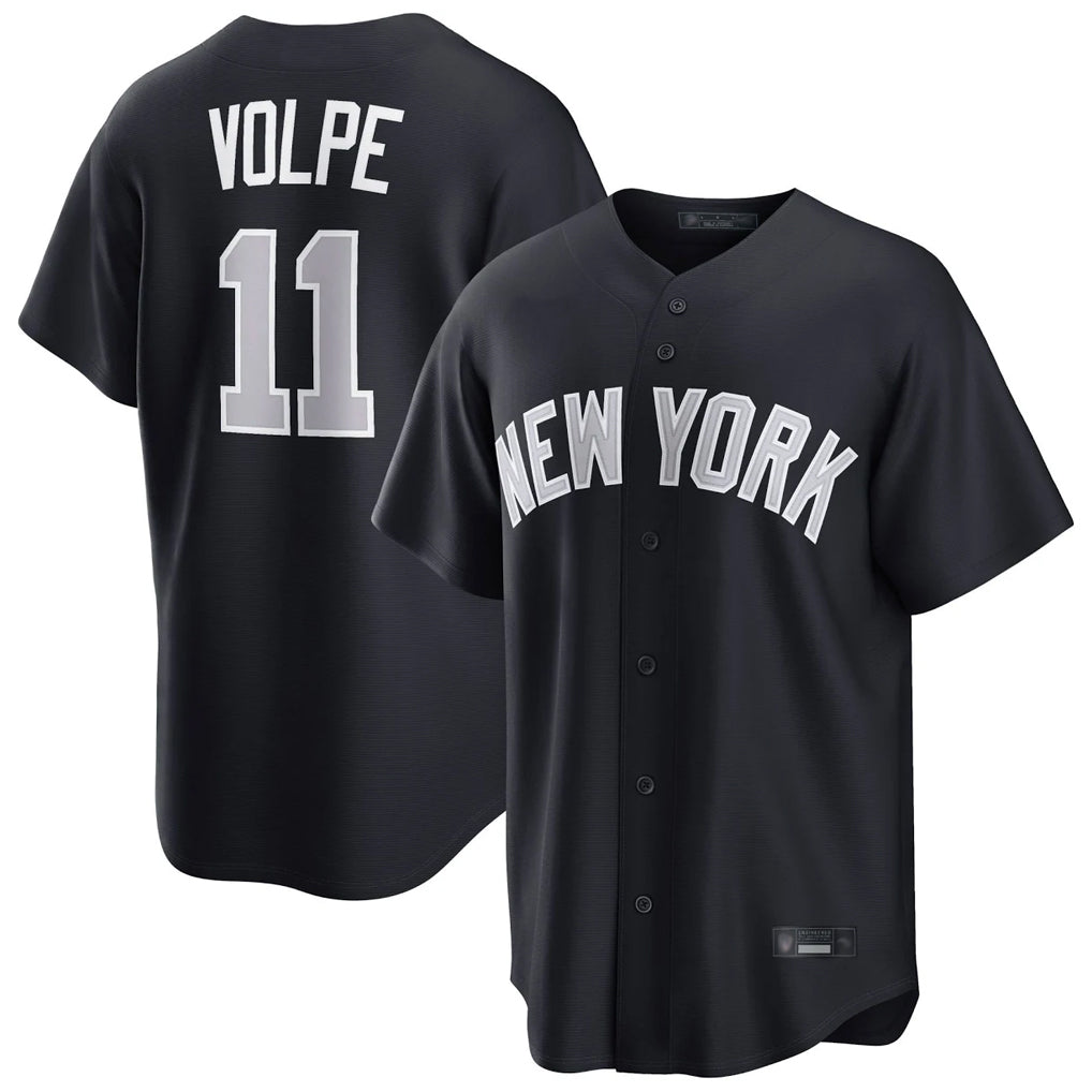 Johmsee NY.Yankees #11 Anthony Volpe Player Navy Home Game Stitched Jerseys