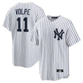 Johmsee NY.Yankees #11 Anthony Volpe Player White Game Home Stitched Jerseys