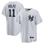 Johmsee NY.Yankees #11 Anthony Volpe Player White Game Home Stitched Jerseys