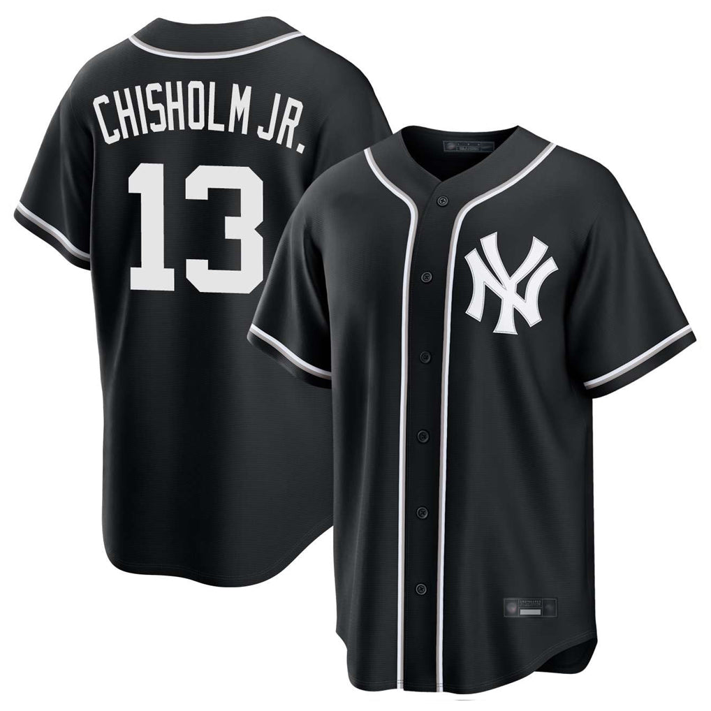 Johmsee NY.Yankees #13 Jazz Chisholm Jr Player Black Out Game Stitched Jerseys