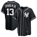 Johmsee NY.Yankees #13 Jazz Chisholm Jr Player Black Out Game Stitched Jerseys