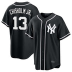 Johmsee NY.Yankees #13 Jazz Chisholm Jr Player Black Out Game Stitched Jerseys