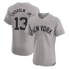 Johmsee NY.Yankees #13 Jazz Chisholm Jr Player Gray Limited Elite Home Stitched Jerseys