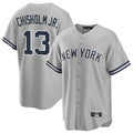 Johmsee NY.Yankees #13 Jazz Chisholm Jr Player Gray Road Game Stitched Jerseys