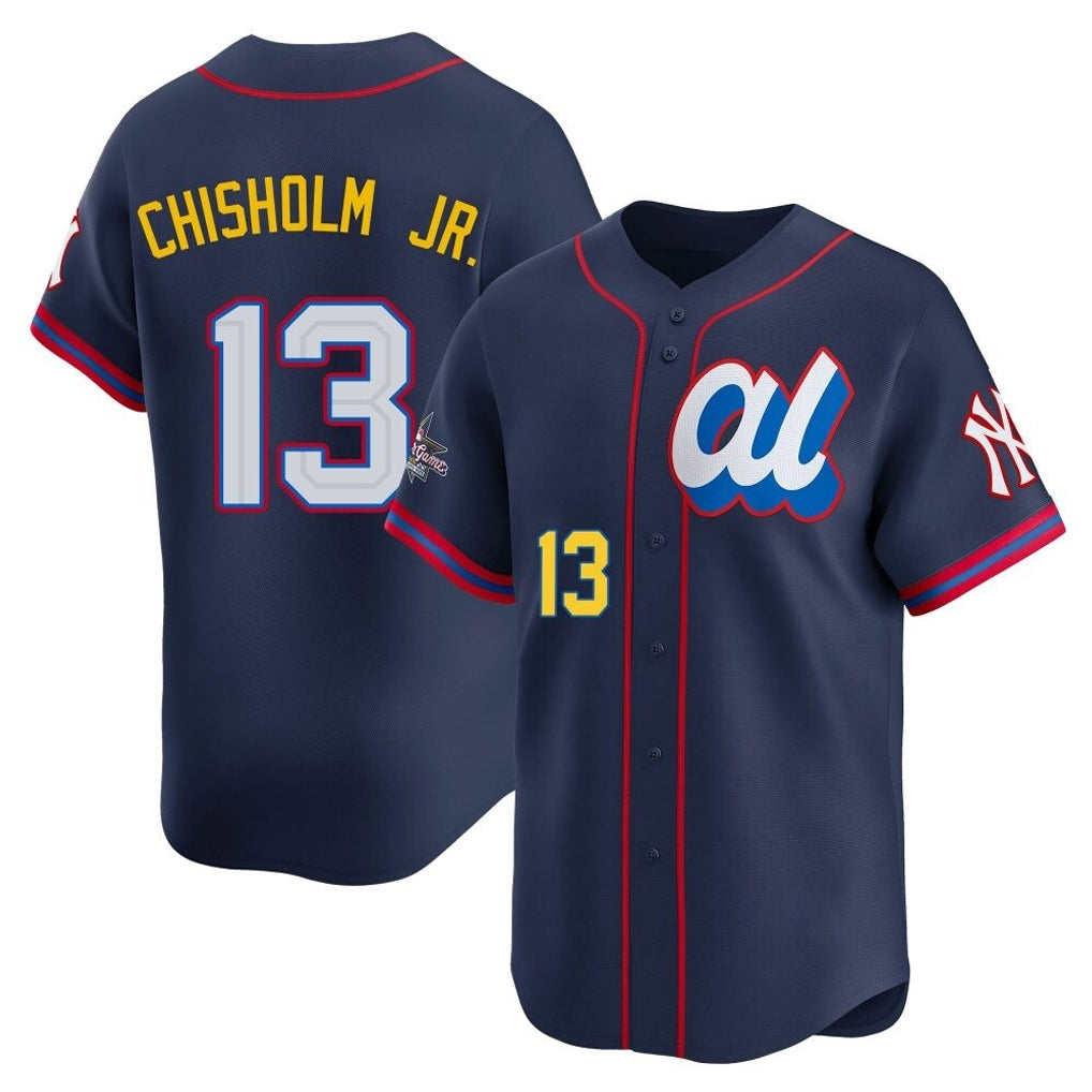 Johmsee NY.Yankees #13 Jazz Chisholm Jr Player Navy All Star Limited Home Stitched Jerseys