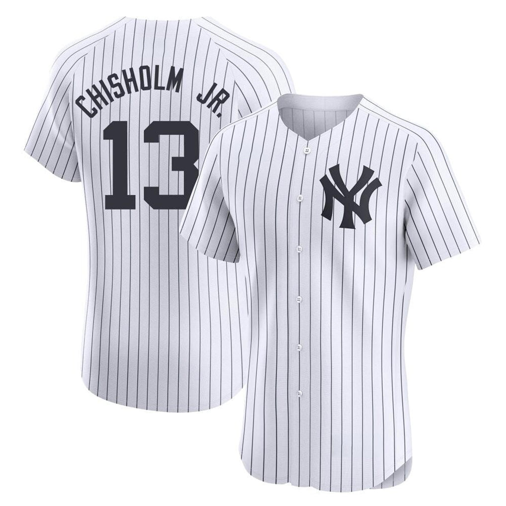Johmsee NY.Yankees #13 Jazz Chisholm Jr Player White Limited Elite Home Stitched Jerseys