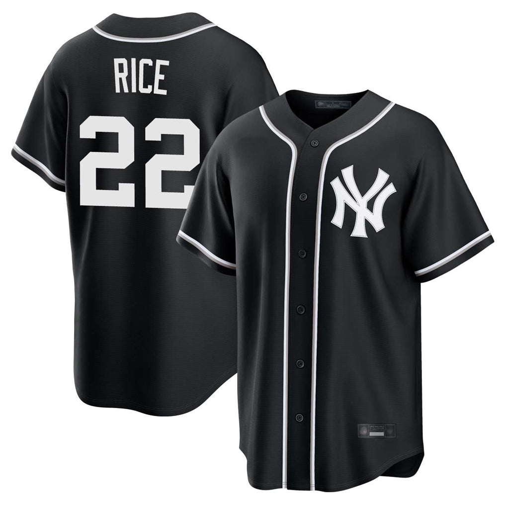 Johmsee NY.Yankees #22 Ben Rice Player Black Out Game Home Stitched Jerseys