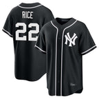 Johmsee NY.Yankees #22 Ben Rice Player Black Out Game Home Stitched Jerseys