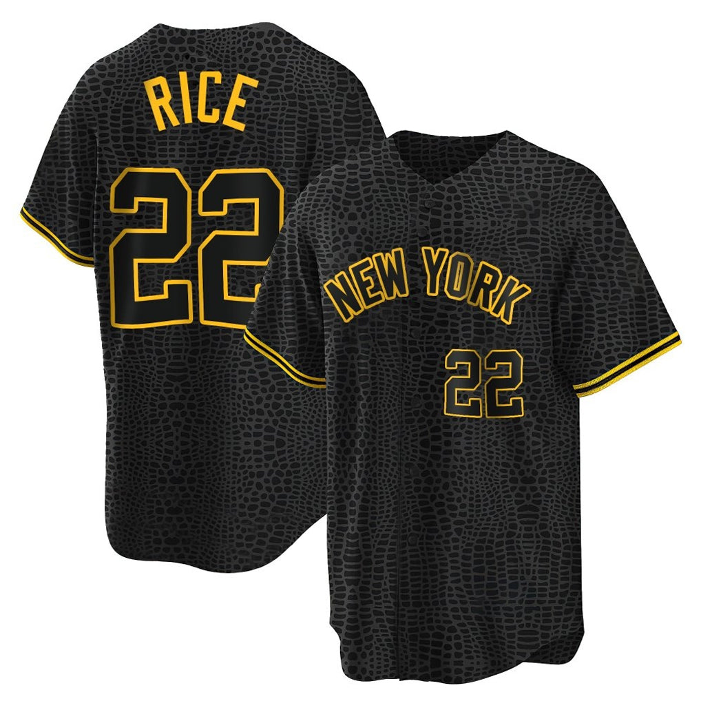 Johmsee NY.Yankees #22 Ben Rice Player Black Snake Skin City Game Home Stitched Jerseys