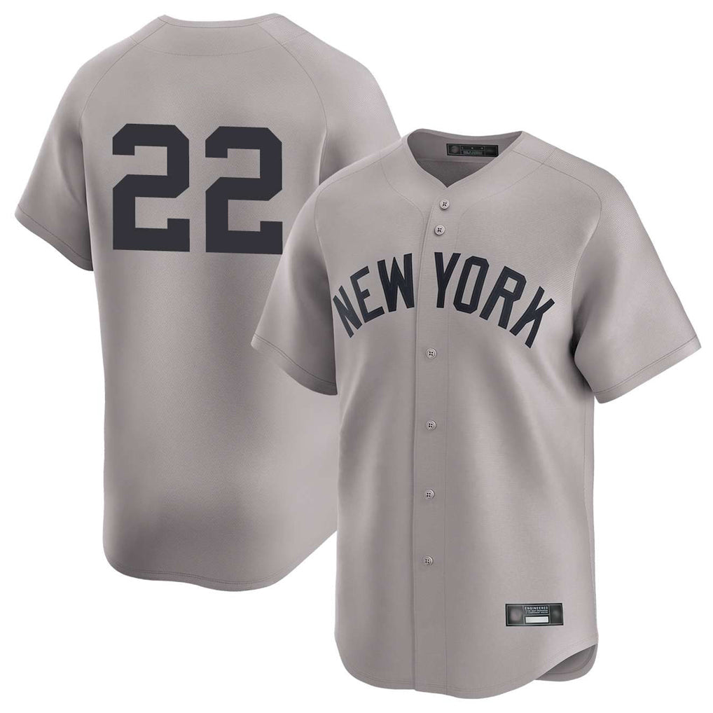 Johmsee NY.Yankees #22 Ben Rice Player Gray Limited Stitched Jerseys