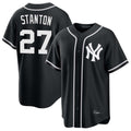 Johmsee NY.Yankees #27 Giancarlo Stanton Player Black Out Game Home Stitched Jerseys