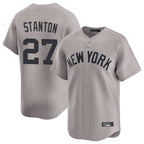 Johmsee NY.Yankees #27 Giancarlo Stanton Player Gray Limited Home Stitched Jerseys