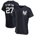 Johmsee NY.Yankees #27 Giancarlo Stanton Player Navy Limited Elite Home Stitched Jerseys