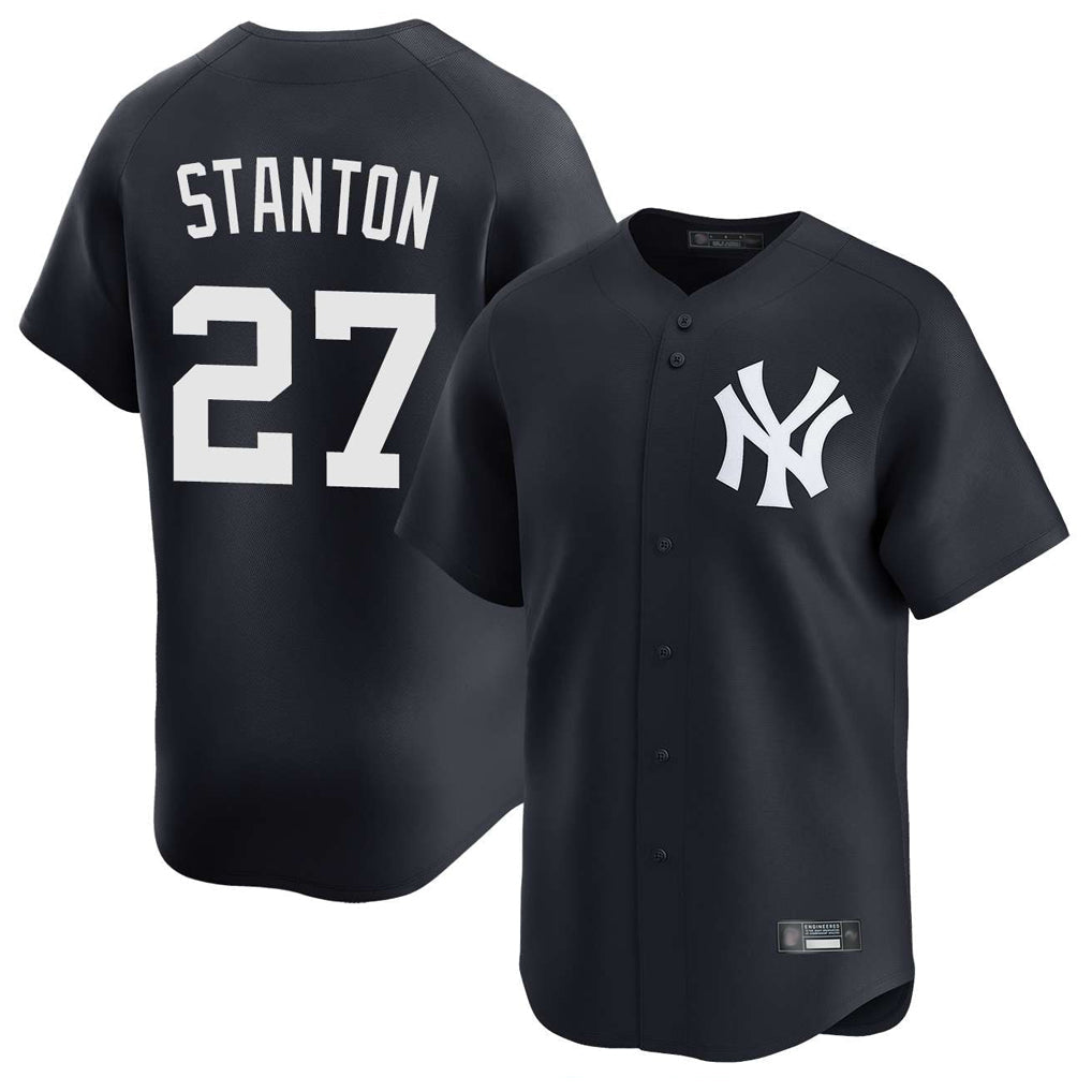Johmsee NY.Yankees #27 Giancarlo Stanton Player Navy Limited Home Stitched Jerseys
