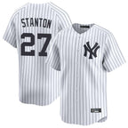 Johmsee NY.Yankees #27 Giancarlo Stanton Player White Limited Home Stitched Jerseys