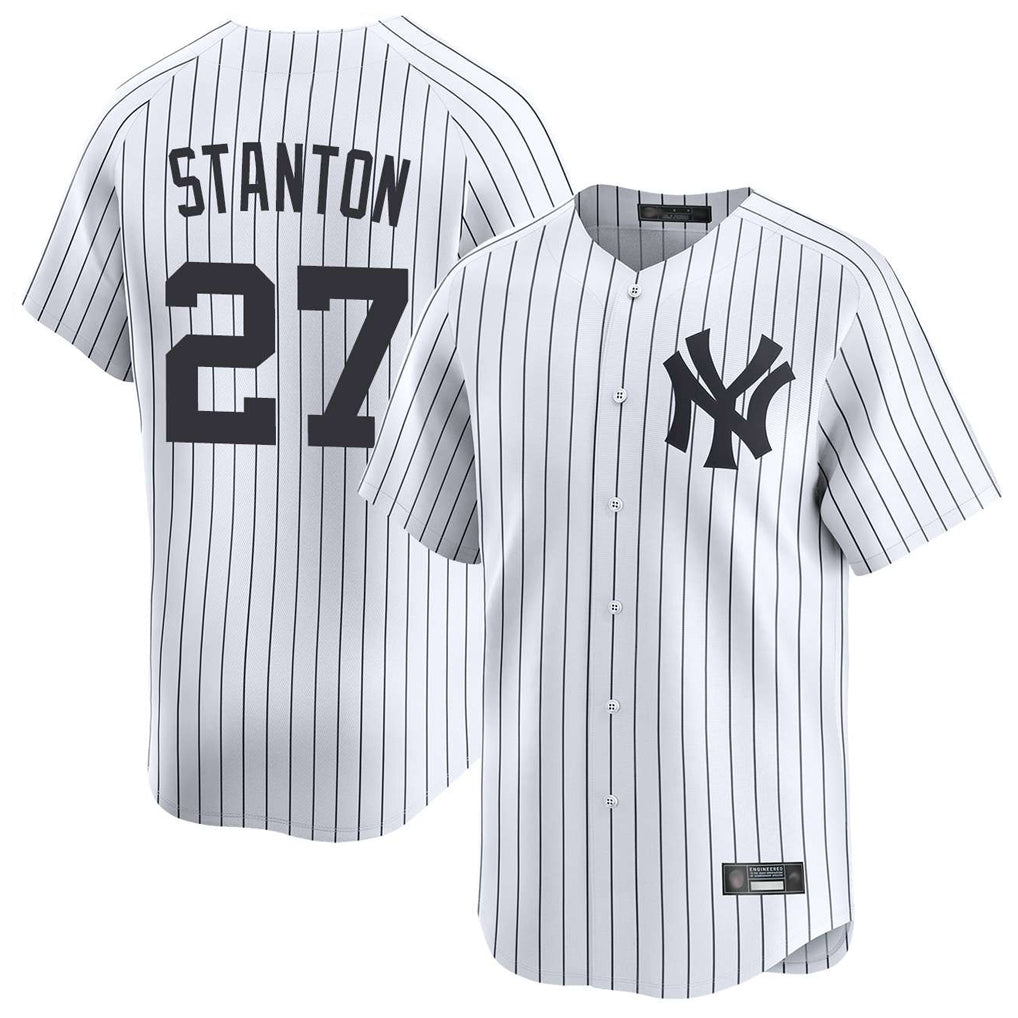 Johmsee NY.Yankees #27 Giancarlo Stanton Player White Limited Home Stitched Jerseys