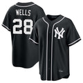 Johmsee NY.Yankees #28 Austin Wells Player Black Out Game Home Stitched Jerseys