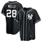 Johmsee NY.Yankees #28 Austin Wells Player Black Out Game Home Stitched Jerseys