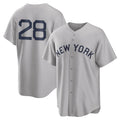 Johmsee NY.Yankees #28 Austin Wells Player Gray Field of Dreams Game Stitched Jerseys
