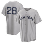 Johmsee NY.Yankees #28 Austin Wells Player Gray Field of Dreams Game Stitched Jerseys