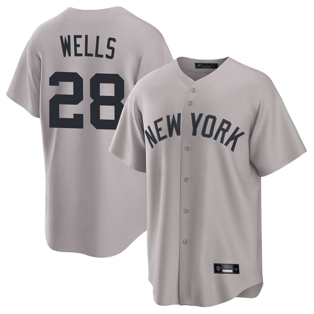 Johmsee NY.Yankees #28 Austin Wells Player Gray Game Home Stitched Jerseys