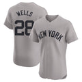 Johmsee NY.Yankees #28 Austin Wells Player Gray Limited Elite Home Stitched Jerseys